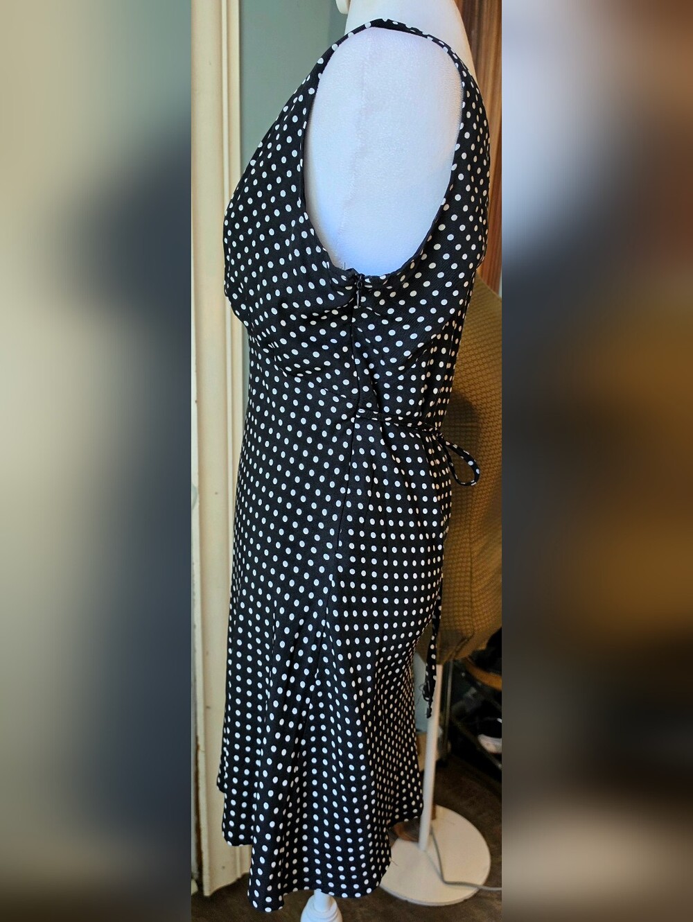 Princess Polly X Asos Nellie Mini Dress Womens 6 Black & White Polka Dot Pinup - Picture 3 of 12